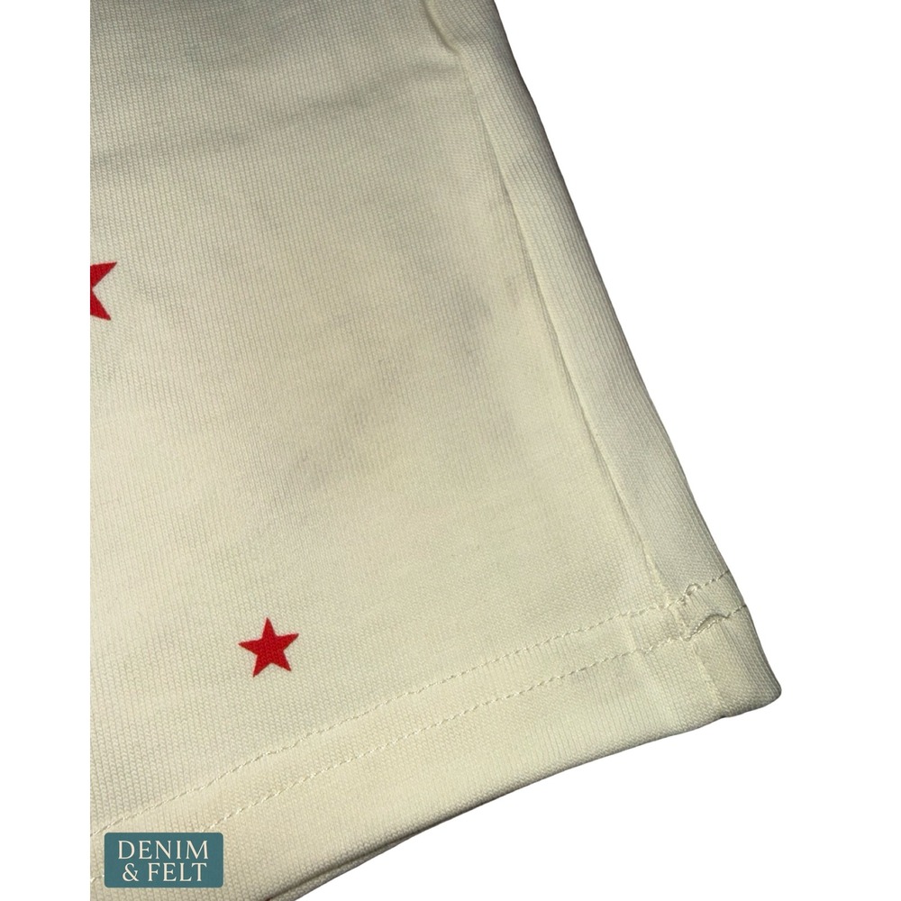 NEW Parke Womens Cream Star Logo Pajama Lounge Shorts Small Cotton Rib Knit - Picture 9 of 9
